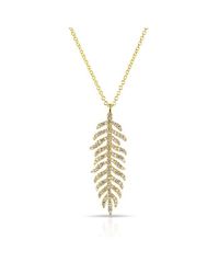 Anne Sisteron - 14kt Yellow Gold Diamond Palm Necklace - Lyst