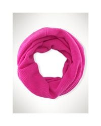 Polo Ralph Lauren | Pink Waffle-knit Cashmere Scarf | Lyst