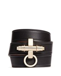 Givenchy | Black 'obsedia' Triple Wrap Leather Bracelet | Lyst