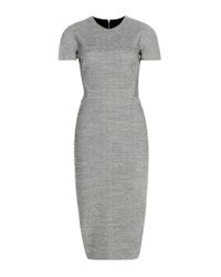 Victoria Beckham Wool-blend Dress in Grey (Gray) - Lyst