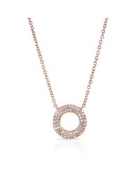 Anne Sisteron - Pink 14kt Rose Gold Diamond Open Circle Necklace - Lyst