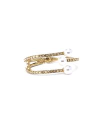 Oscar de la Renta | Metallic Swarovski Crystal & Pearl Bracelet | Lyst