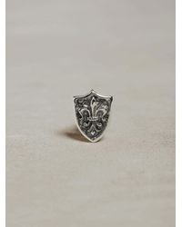 John Varvatos | Metallic Silver Fleur-de-lis Shield Lapel Pin for Men | Lyst