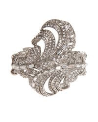 Oscar de la Renta | Metallic Feather Crystal Cuff | Lyst