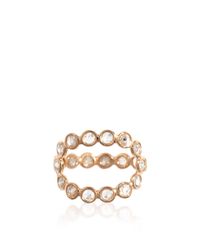 Lito | Metallic 18K Rose Gold Oval Ring With Diamonds | Lyst