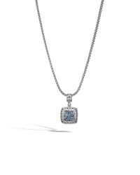 John Hardy | Blue Classic Chain Medium Square Pendant | Lyst
