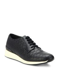 Vince | Black Rayner Leather Lace-up Sneakers | Lyst