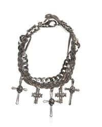 Emanuele Bicocchi | Metallic Silver Crosses & Chains Bracelet | Lyst