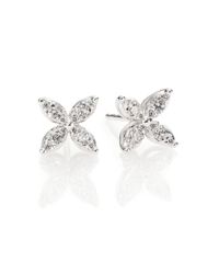 Kwiat | Sunburst Diamond & 18k White Gold Small Flower Stud Earrings | Lyst