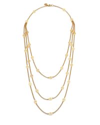 Tory Burch | Metallic Multi-strand Logo Necklace | Lyst