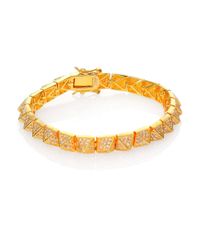 Eddie Borgo | Metallic Pave Crystal Small Pyramid Stud Bracelet | Lyst