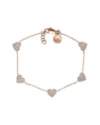Michael Kors - Metallic Pave Crystal Heart Rose Golden Steel Womens Bracelet - Lyst