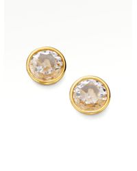 Michael Kors | Metallic Goldtone Crystal Stud Earrings | Lyst