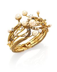 Erickson Beamon | Metallic Stratosphere Crystal & Faux Pearl Statement Cuff Bracelet | Lyst