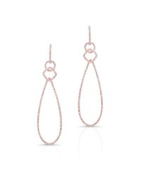 Anne Sisteron - Pink 14kt Rose Gold Diamond Open Pear Link Drop Earrings - Lyst