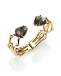 Alexis Bittar | Metallic Miss Havisham Kinetic Pyrite Double-Stone Bracelet | Lyst
