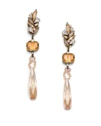 Erickson Beamon | Orange Stratosphere Crystal & Faux Pearl Long Drop Earrings | Lyst