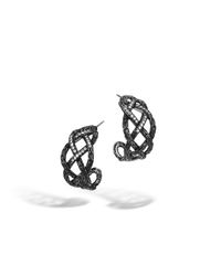 John Hardy | Metallic Classic Chain Woven Braided Saddle Hoop Earrings | Lyst
