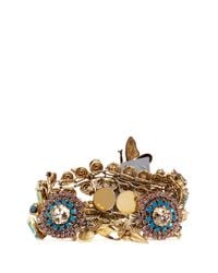 Erickson Beamon | Metallic Iron Butterfly' Pearlescent Appliqué Mix Crystal Bracelet | Lyst
