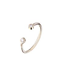 Zoe Chicco | Metallic Double White Diamond Open Band | Lyst