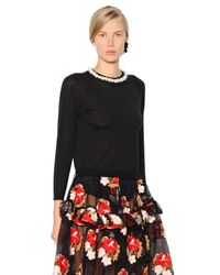 Simone Rocha | Black Embellished Merino & Cashmere Sweater | Lyst