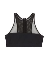 T By Alexander Wang | Black Mesh Matt Tricot Swim Top | Lyst