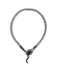 John Hardy | Black Legends Cobra Necklace In Silver With Gemstone And Diamonds | Lyst