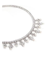 CZ by Kenneth Jay Lane | Metallic Petal Cluster Cubic Zirconia Necklace | Lyst