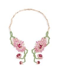 Wendy Yue | Green Symmetrical Floral Collar Necklace | Lyst