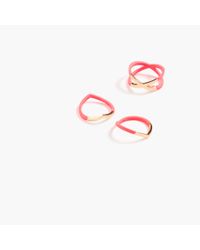 J.Crew | Pink Eva Fehren Shorty Sergeant Ring Stack (set Of Three) | Lyst