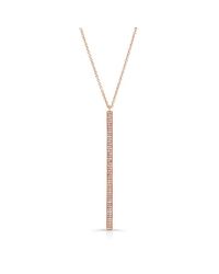 Anne Sisteron | Pink 14kt Rose Gold Diamond Beam Necklace | Lyst