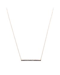 Diane Kordas | Double Bar Necklace in 18k Rose Gold Diamond and Blue Sapphire | Lyst