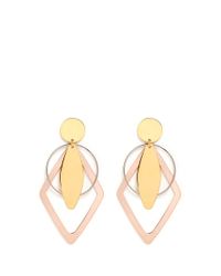 Stella McCartney | Metallic Geometric Brass Plate Clip Earrings | Lyst