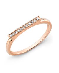 Anne Sisteron - Pink 14kt Rose Gold Diamond Long Bar Ring - Lyst