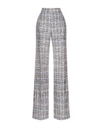 Carolina Herrera | Black Printed Tweed Wide Leg Pants | Lyst