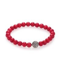 John Hardy | Batu Classic Chain & Stabilized Red Coral Bead Bracelet | Lyst