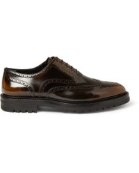 Lyst - Burberry Prorsum Burnished Patent-Leather Brogues in Brown for Men