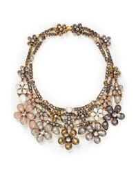 Erickson Beamon | Metallic 'sound Garden' Crystal Flower Bib Necklace | Lyst