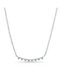 Anne Sisteron - 14kt White Gold Diamond Triangle Crescent Necklace - Lyst