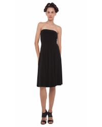 Norma Kamali | Black Strapless Flaired Dress | Lyst