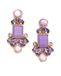 kate spade new york | Purple Glitzy Spritz Statement Drop Earrings | Lyst