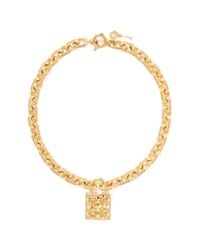 Alexander McQueen | Metallic Studded Lock Necklace | Lyst