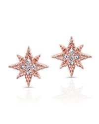 Anne Sisteron - Pink 14kt Rose Gold Diamond North Star Stud Earrings - Lyst