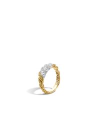 John Hardy | Metallic Twisted Chain Band Ring With Diamonds | Lyst