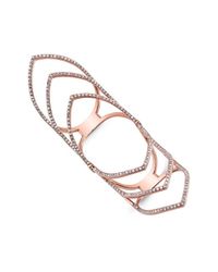 Anne Sisteron - Pink 14kt Rose Gold Diamond Wing Hinge Ring - Lyst