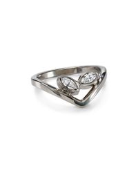 Vita Fede | Silver Ultra Mini Due Marquise V Ring | Lyst