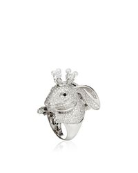 Lydia Courteille | Metallic 18k White Gold Animal Farm Ring with Diamonds and Onyx | Lyst