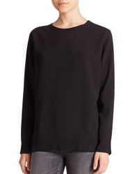 Vince | Blue Inverted Pleat Blouse | Lyst