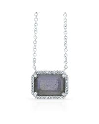 Anne Sisteron - Metallic 14kt White Gold Rectangle Labradorite Diamond Necklace - Lyst
