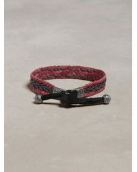 John Varvatos | Metallic Braided Leather Bracelet for Men | Lyst
